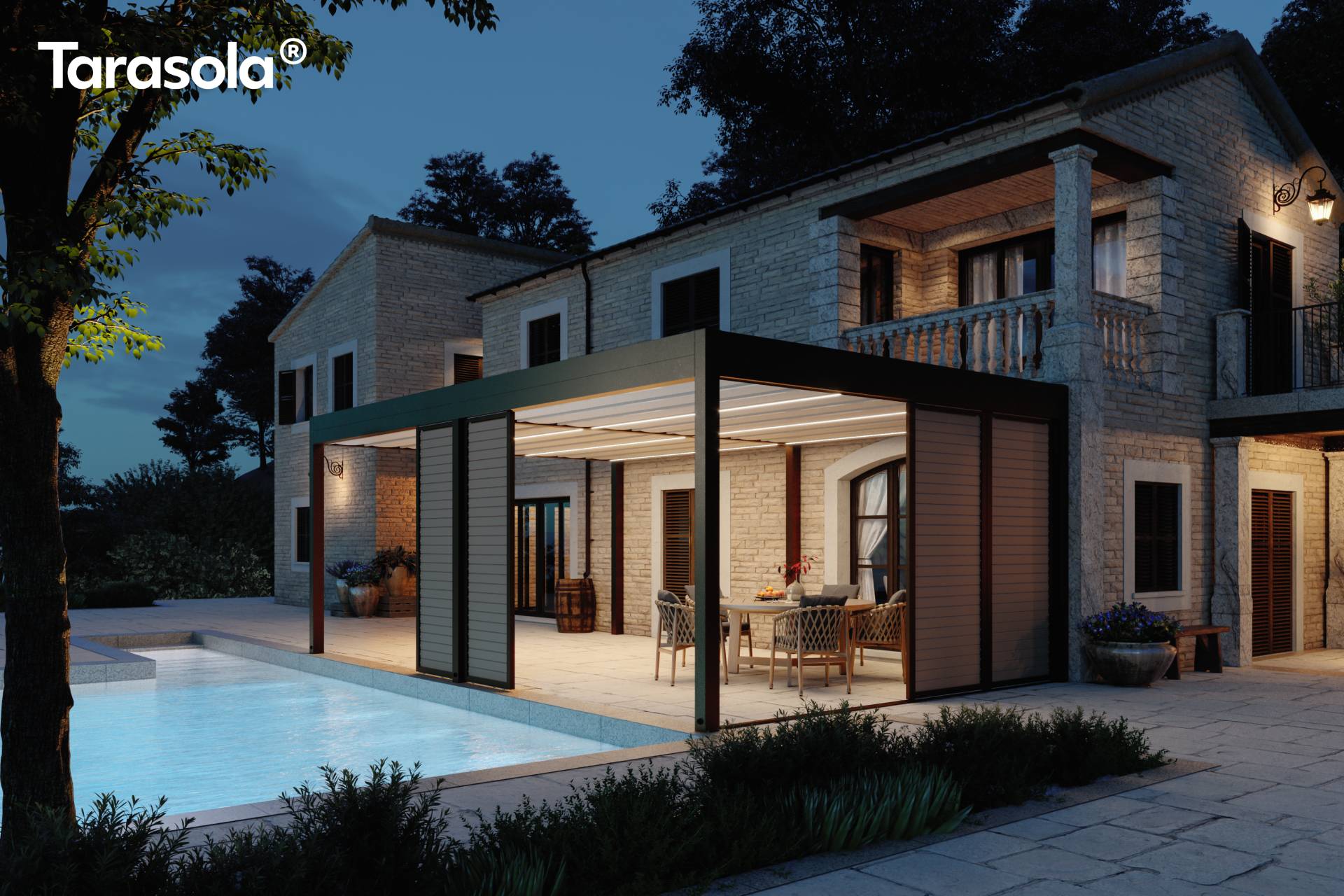 Cubic ponyvás pergola