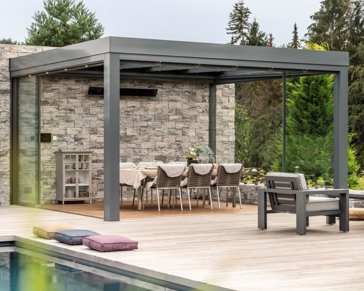 Üvegezett alumínium pergola, Solarlux Acubis