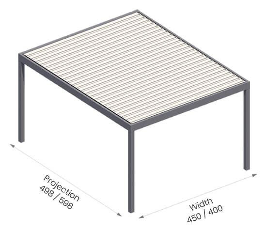 Lamellás pergola Tarasola Essential pavilon kivitel