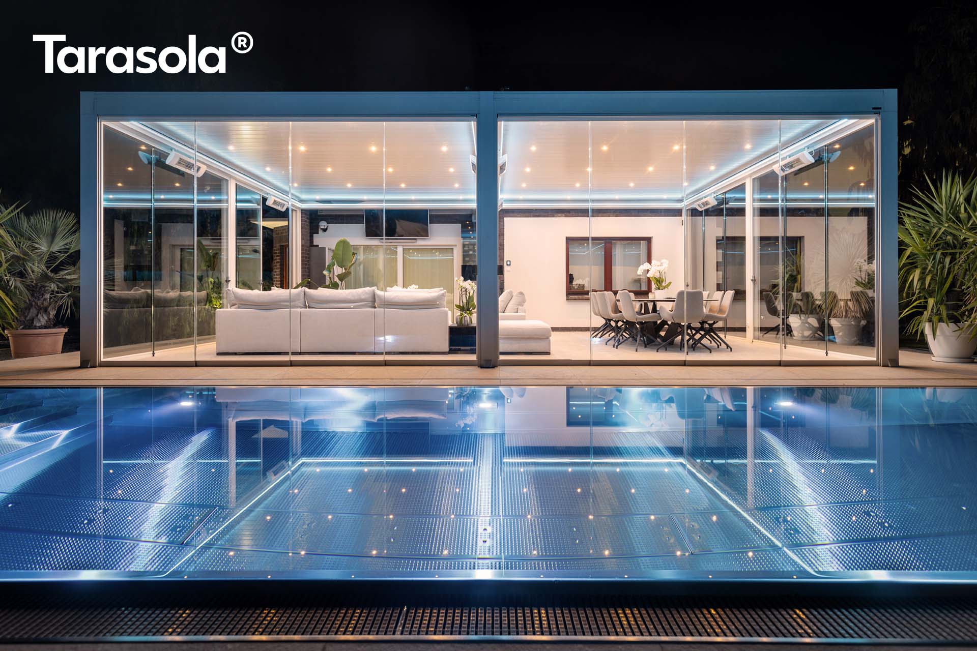 lamellás pergola, Tarasola Technic pro oldalfallal
