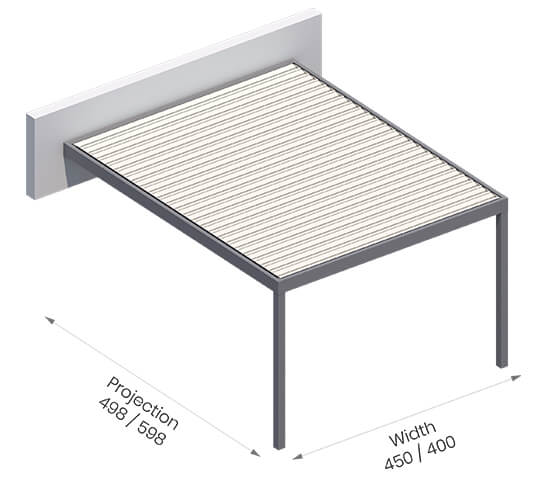 Lamellás pergola Tarasola Essential gardena kivitel