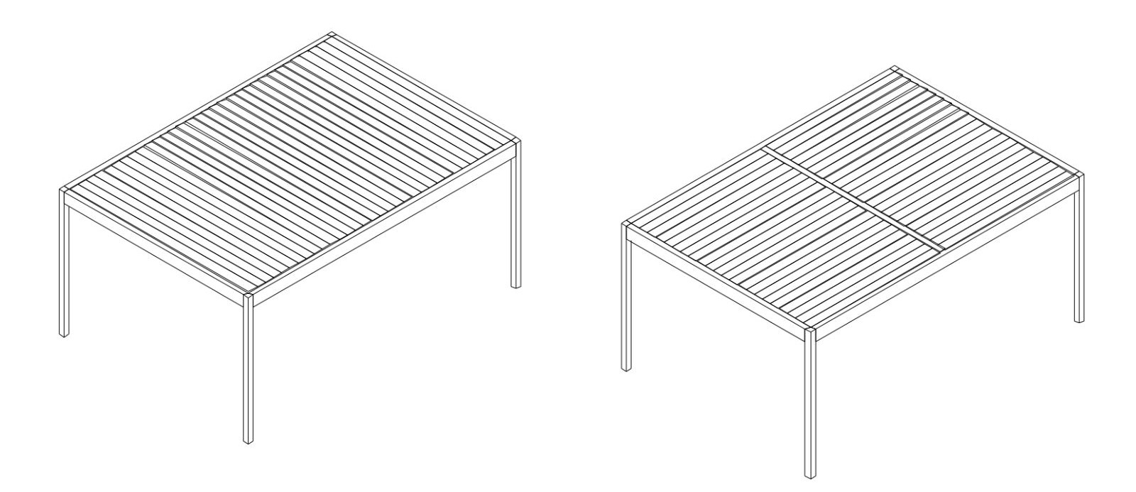 Pirnar pergola egymezős és kétmezős kivitel