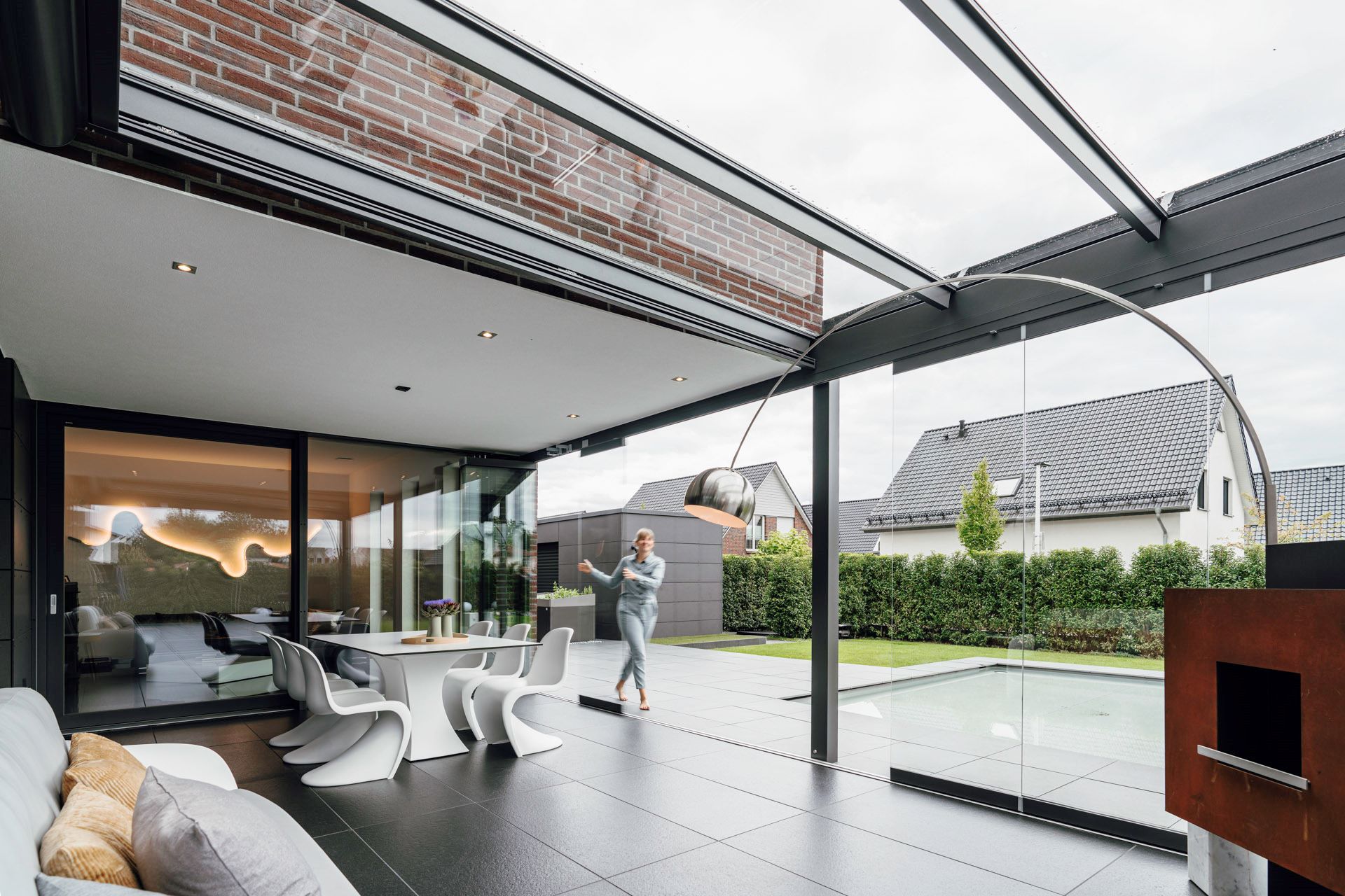 Solarlux Acubis üvegtető esőben
