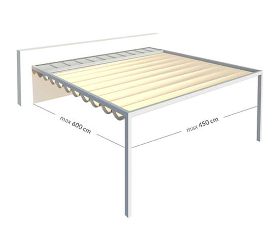 Ponyvás pergola Tarasola Flat, gardena kivitel
