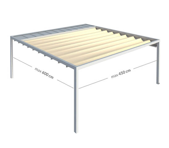 Ponyvás pergola Tarasola Flat, pavilon kivitel