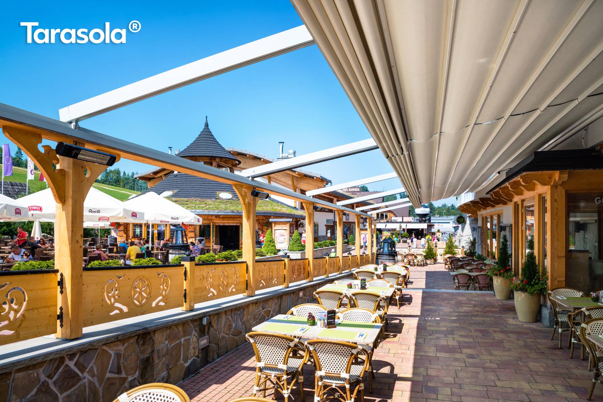 Tarasola Elegancy ponyvás pergola, vendéglátóipar