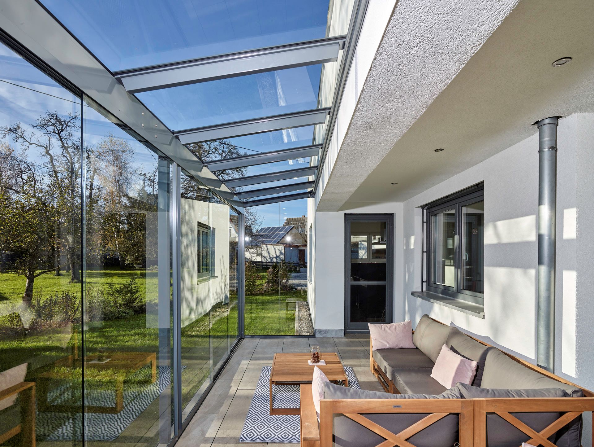 Pergola üvegtető, Solarlux Alerio teraszüvegezés