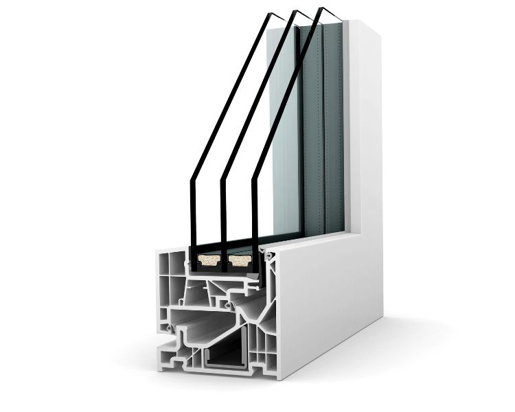 KF-520 Internorm műanyag ablak metszet