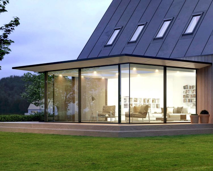 Lapostetős télikert Solarlux Avalis, Cero oldalfalakkal