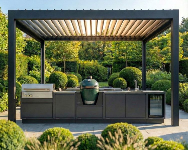 Burnout Lux kültéri konyha pergola alatt
